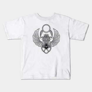 Egyptian Scarab Beetle, black Kids T-Shirt